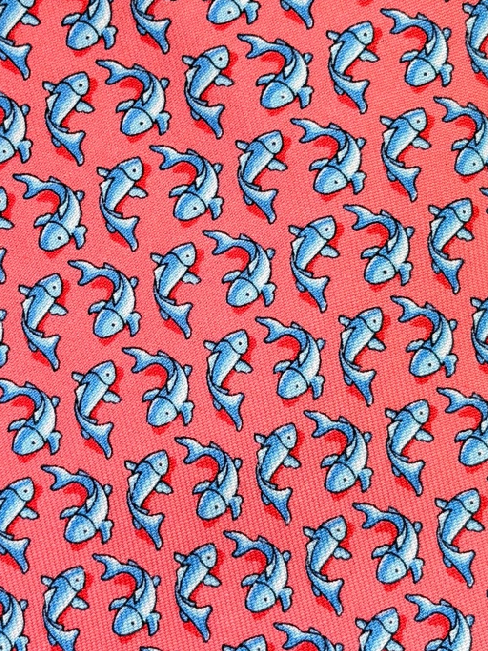 Boys Vineyard Vines Tie Trout Fish 100% Silk Preppy Tie USA Made Salmon Pink - Picture 2 of 5